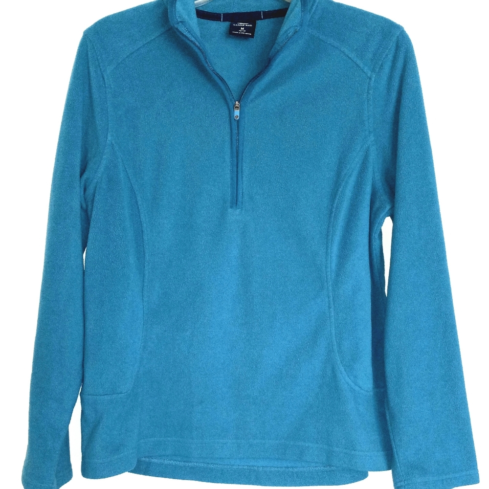 Lands End women's long sleeve pullover 1/2 zip fleece  size M